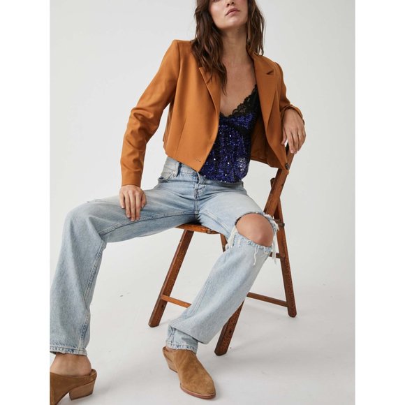 🎉 LAST CHANCE🎉 FREE PEOPLE Right Rhythm Sequin Cami / Midnight Combo - Picture 5 of 6